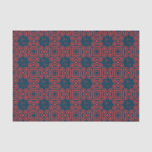 Bold Red on Navy Pattern Custom Business Logo Tissue Paper