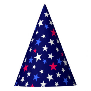 Bold Red, Patriotic Blue, and White Stars  Party Hat