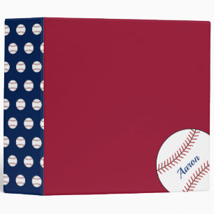 Bold Red Personalized Baseball Card Binder