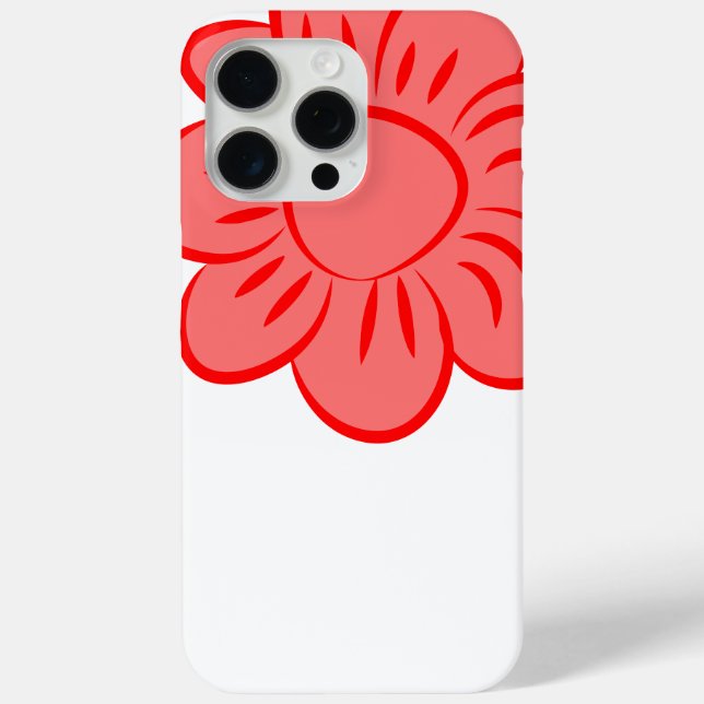 Bold Red & Pink Abstract Flower Design Phone Case (Back)