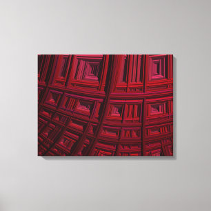 Bold Red Rectangle Geometric Fractal Pattern Canvas Print
