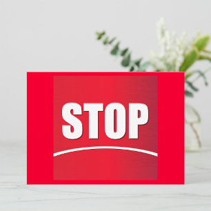 Bold Red Stop Sign Invitation