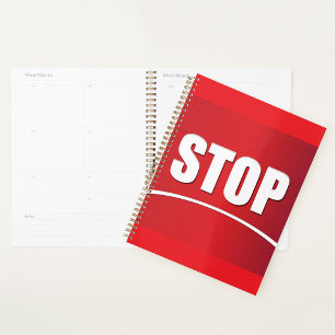 Bold Red Stop Sign Planner