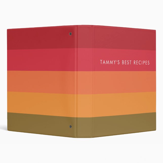 Bold Red Stripes Pattern Stylish 3-Ring Binder (Background)