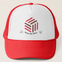 Bold Red Trucker Cap with Honeycomb Design