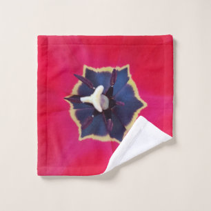 Bold Red Tulip Flower Macro Nature Photography Wash Cloth