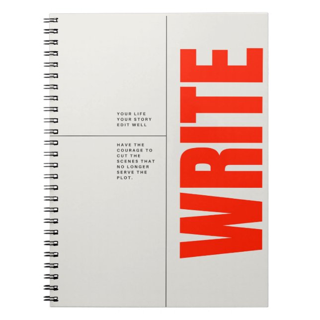 Bold Red Typographic Notebook Journal (Devant)