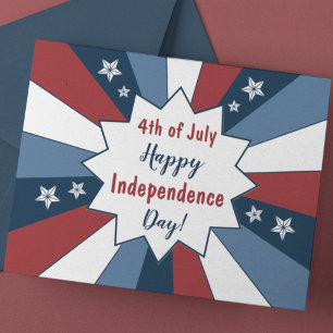 Bold Red White and Blue Patriotic Stars Holiday Postcard