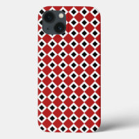 Bold Red, White, Black Diamond Pattern