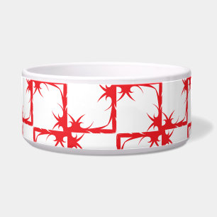 Bold Red & White Pet Bowl