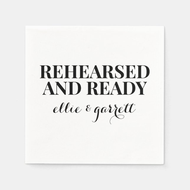 Bold Rehearsal Dinner Napkins (Front)