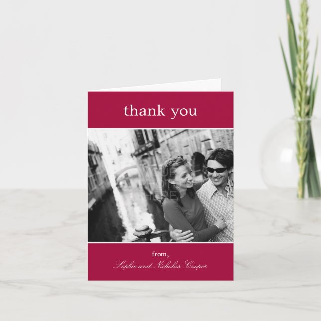 Bold Reminder Thank You Cards (Ruby Red) (Front)