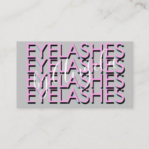 Bold Repeat Eyelashes Salon Nails Pink Business Card