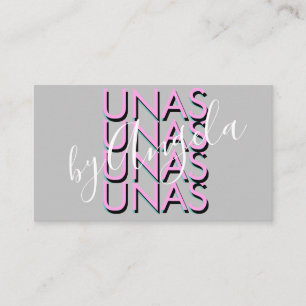  Bold Repeat  Eyelashes Salon Nails Unas Pink Business Card