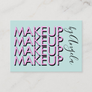  Bold Repeat Makeup Salon Nails Eyelashes   Pink Business Card