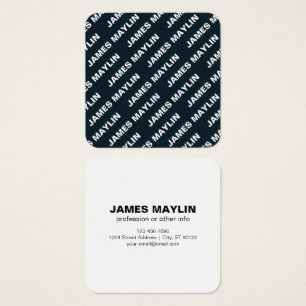 Bold Repeating Editable Name Simple Black White
