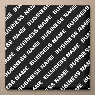 Bold Repeating Editable Name Simple Black White Magnet