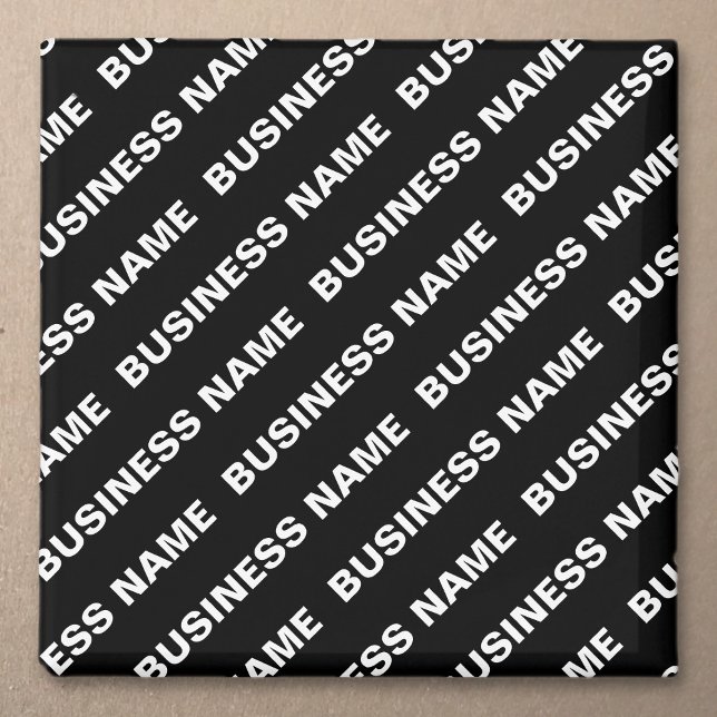 Bold Repeating Editable Name | Simple Black White Magnet (Creator Uploaded)