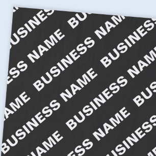 Bold Repeating Editable Name Simple Black White Tissue Paper