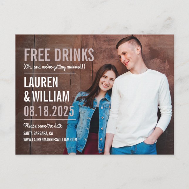 Bold Request EDITABLE COLOR Save The Date Postcard (Front)