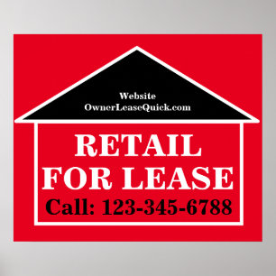 BOLD RETAIL FOR LEASE Real Estate Advertising Sign