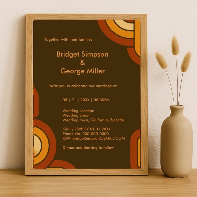 Bold Retro 1970s Wedding  Invitation (Creator Uploaded)