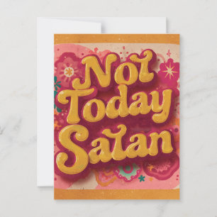 Bold Retro 70s Psychedelic Graphic  Postcard