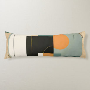 Bold Retro: Abstract Circles & Rectangles Body Pillow
