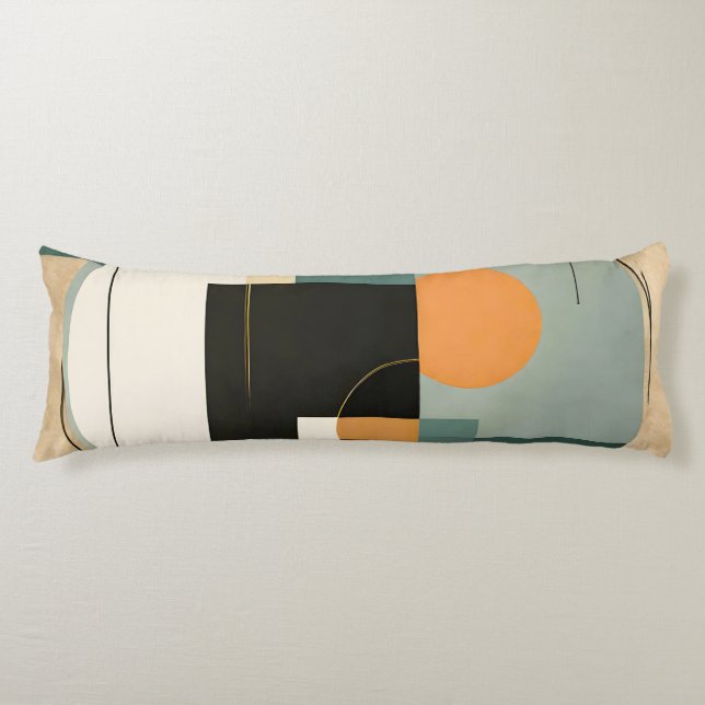 Bold Retro: Abstract Circles & Rectangles  Body Pillow (Front)