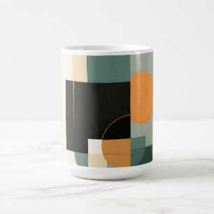 Bold Retro: Abstract Circles & Rectangles  Coffee Mug