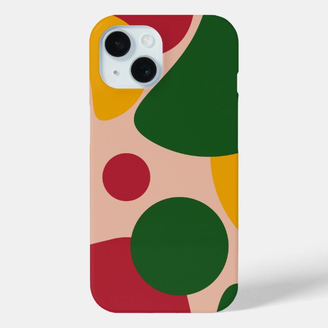 Bold Retro Abstract Shapes Pattern  Case-Mate iPhone Case (Back)