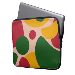 Bold Retro Abstract Shapes Pattern Laptop Sleeve