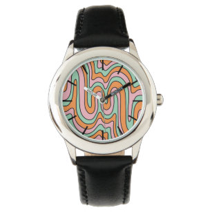Bold Retro Abstract Wavy Lines  Watch