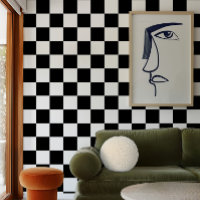 Bold Retro Chequerboard Black and White