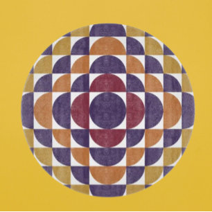Bold Retro Circles Decorative Glass Cutting Board