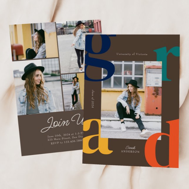 Bold Retro Class of 2024 Graduation Invitation (Creator Uploaded)