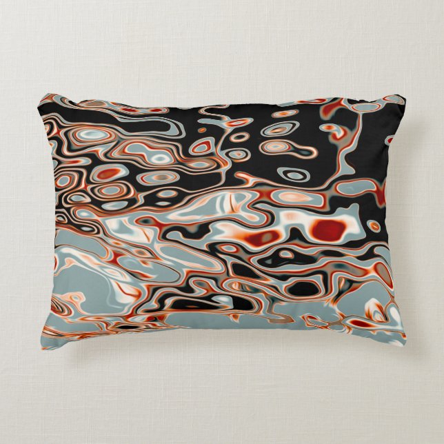 Bold Retro Colourful Abstract Pattern Accent Pillow (Front)