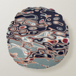 Bold Retro Colourful Abstract Pattern Round Pillow