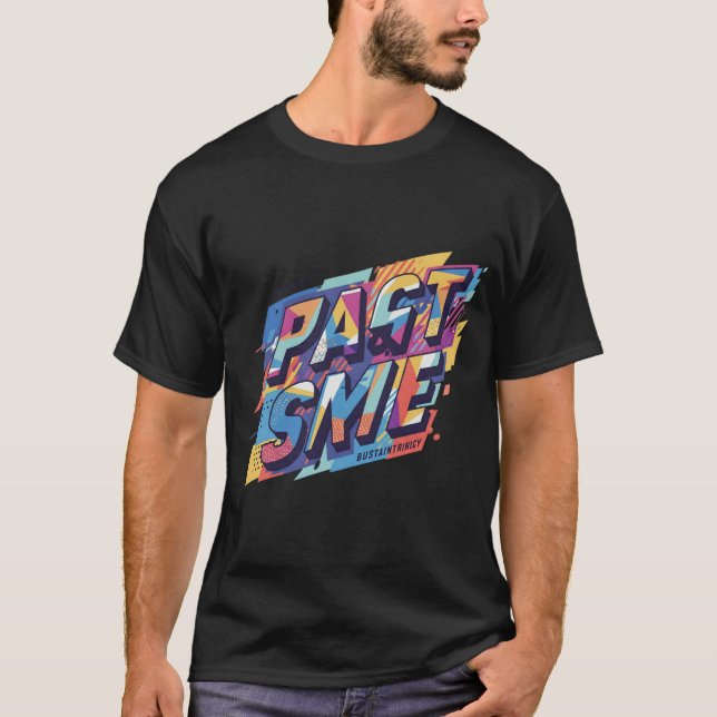 Bold Retro Graphic T-Shirt with Comic-Style Text  (Front)