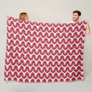 Bold Retro Modern Motif in Pinks Fleece Blanket