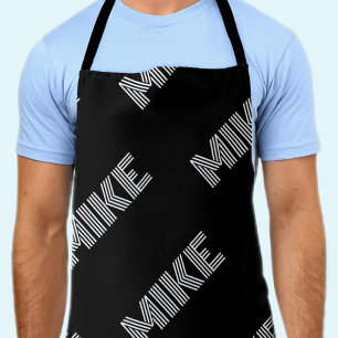 Bold Retro-modern Name or Word Pattern Apron