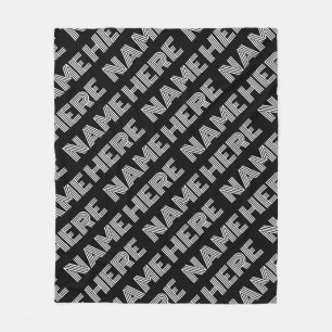 Bold Retro-modern Name or Word Pattern Fleece Blanket