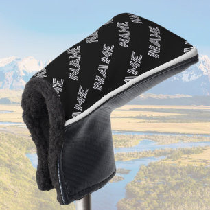 Bold Retro-modern Name or Word Pattern Golf Head Cover