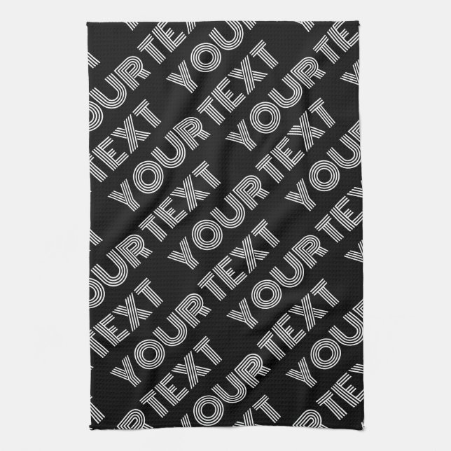 Bold Retro-modern Name or Word Pattern Kitchen Towel (Vertical)