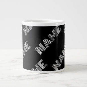 Bold Retro-modern Name or Word Pattern Large Coffee Mug