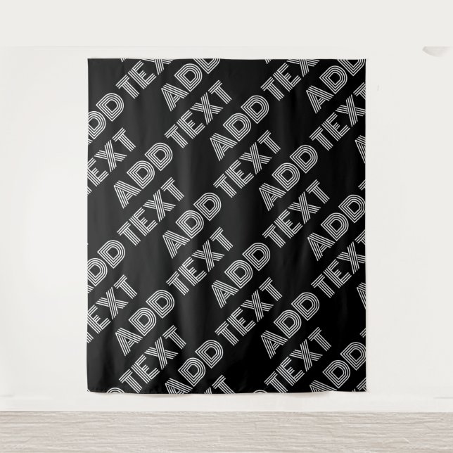 Bold Retro-modern Name or Word Pattern Tapestry (Front)