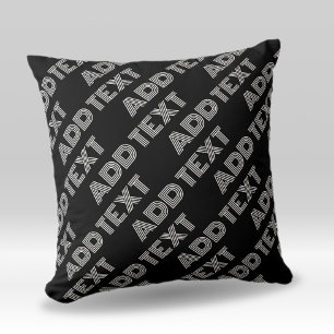 Bold Retro-modern Name or Word Pattern Throw Pillow