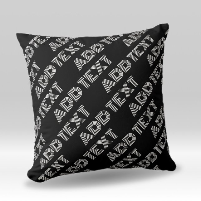 Bold Retro-modern Name or Word Pattern Throw Pillow (Creator Uploaded)