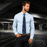 Bold Retro Mushroom Neck Tie<br><div class="desc">Elevate your wardrobe with this bold retro mushroom neck tie. The vibrant dark blue and yellow groovy pattern is designed to make you stand out. Crafted with smooth, sharp focus and high detail, it’s perfect for those who love to blend nostalgia with modern elegance. Whether you're at work or a...</div>