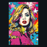 Bold Retro Pop Art Portrait Photo Print<br><div class="desc">Transform your space with “Bold Retro Pop Art Portrait, " a striking and colourful AI-generated artwork photo enlargement art print that captures the essence of pop art. Ideal for adding a retro flair to your home or office, this bold portrait is perfect for fans of pop culture and contemporary design....</div>